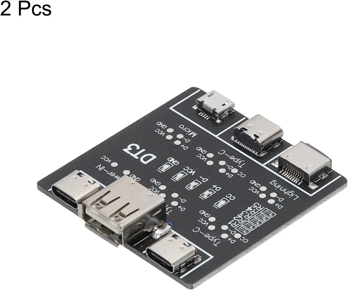 تستر کابل USB مدل MECCANIXITY، سه پورت Type C، لایتنینگ و میکرو، مناسب برای تست سریع و محصولات الکترونیکی DIY، بسته 2 عددی