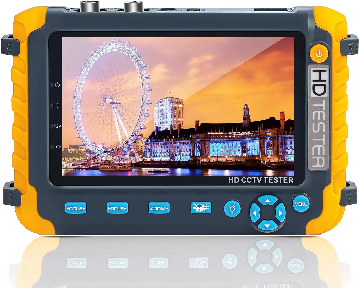 تستر دوربین مداربسته 5 اینچی 4 در 1، تستر مانیتور ویدئویی آنالوگ کواکسیال AHD/TVI/CVI/CVBS، تست کابل UTP/PTZ برای 1080P/3 4 5 8MP، ورودی VGA HDMI / خروجی DC12V تستر قابل حمل دوربین مداربسته