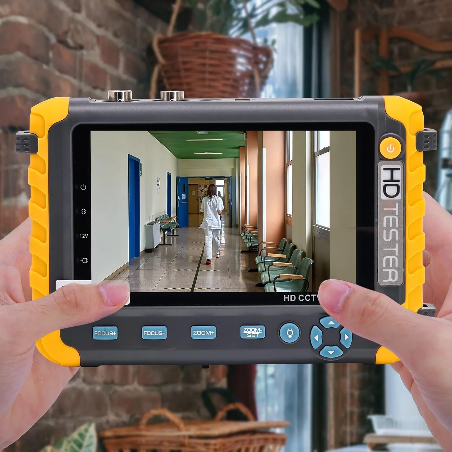 تستر دوربین مداربسته 5 اینچی 4 در 1، تستر مانیتور ویدئویی آنالوگ کواکسیال AHD/TVI/CVI/CVBS، تست کابل UTP/PTZ برای 1080P/3 4 5 8MP، ورودی VGA HDMI / خروجی DC12V تستر قابل حمل دوربین مداربسته