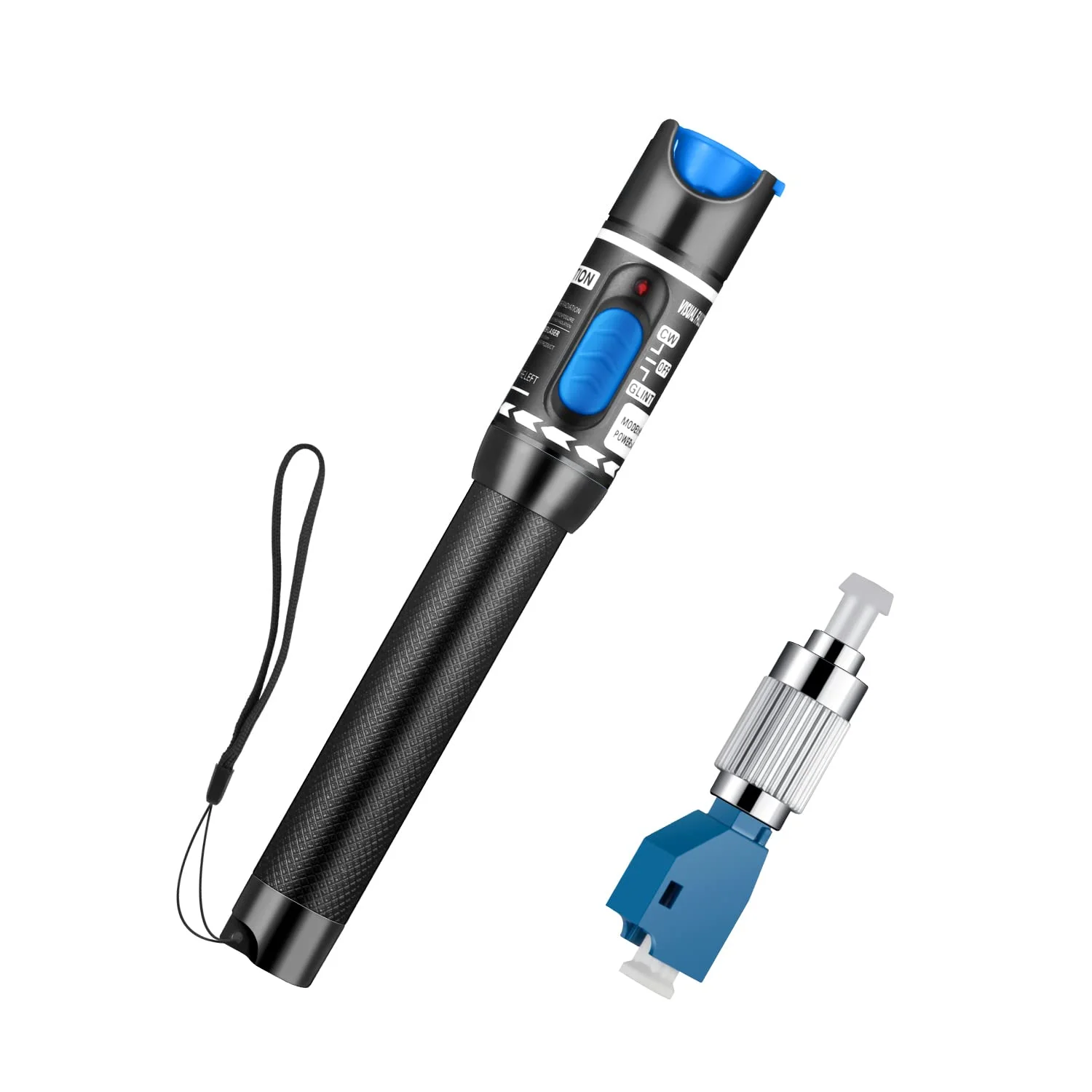 محل یاب عیب فیبر نوری Moocci 30mW 30KM به همراه آداپتور FC نر به LC ماده - کیت تستر کابل فیبر نوری، ردیاب و منبع تست فیبر نوری برای LC/FC/SC/ST، تست کابل شبکه