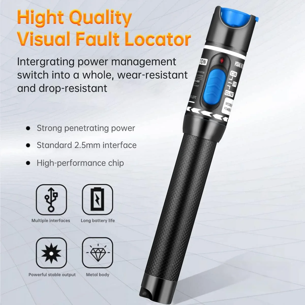 محل یاب عیب فیبر نوری Moocci 30mW 30KM به همراه آداپتور FC نر به LC ماده - کیت تستر کابل فیبر نوری، ردیاب و منبع تست فیبر نوری برای LC/FC/SC/ST، تست کابل شبکه