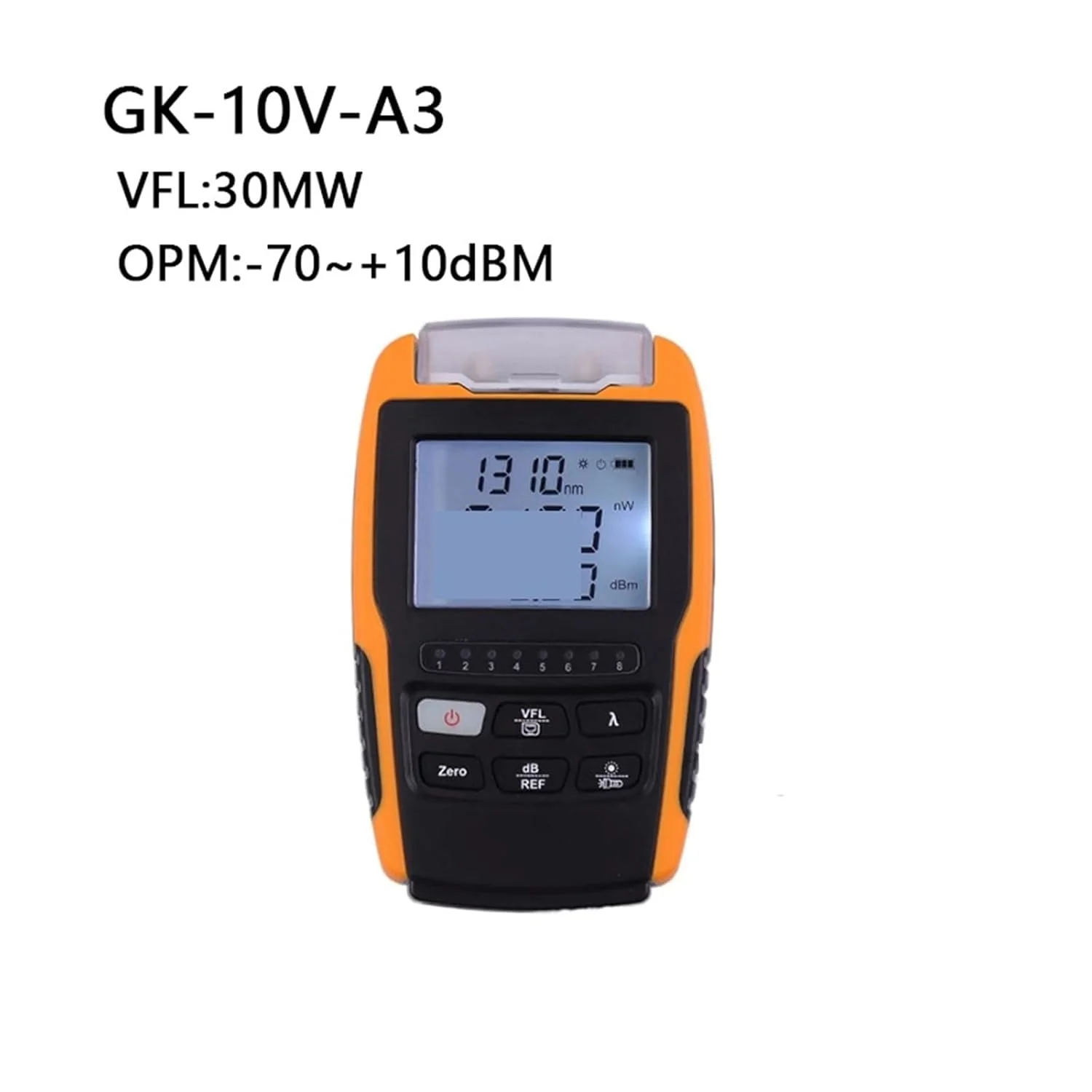 دستگاه تست فیبر نوری 4 در 1 چند منظوره شامل پاور متر نوری، ردیاب بصری خطا و تست کابل شبکه مدل GK-10V-A3 با محدوده 50- تا 26+ دستگاه تست فیبر نوری 4 در 1 چند منظوره شامل پاور متر نوری، ردیاب بصری خطا و تست کابل شبکه مدل GK-10V-A3 با محدوده 50- تا 26+