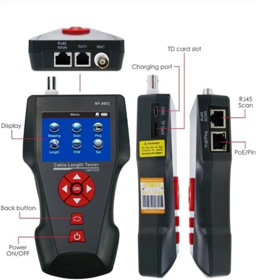 تستر دیجیتال کابل شبکه چند منظوره با LCD مدل NF_8601W Zeenyi