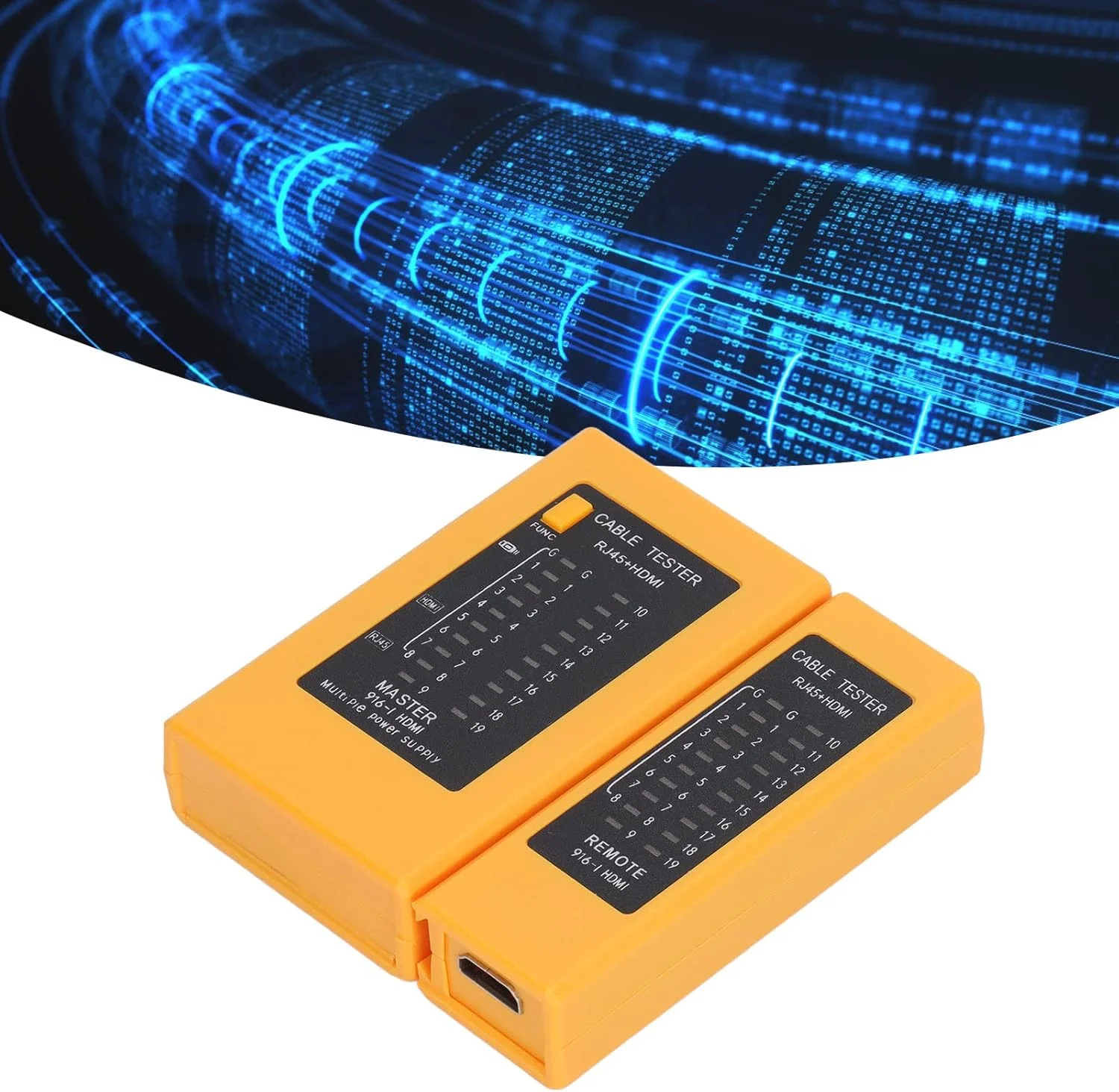تستر کابل شبکه NDNCZDHC، تستر کابل رابط چندرسانه ای HD RJ45، ابزار شبکه برای اندازه گیری اتصال کوتاه/کراس اوور