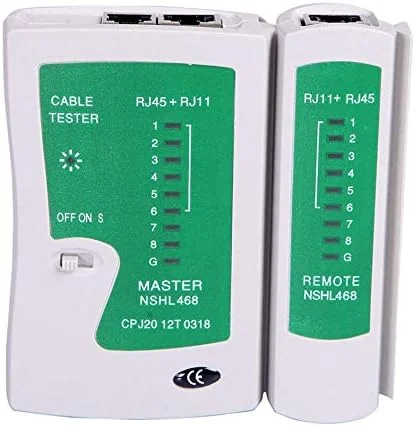 تستر کابل شبکه LAN برای تست کابل های Rj45 Rj-11 Cat5 Utp Ethernet ابزار تست کابل شبکه قابل حمل Cat5 6 E Rj11 8P
