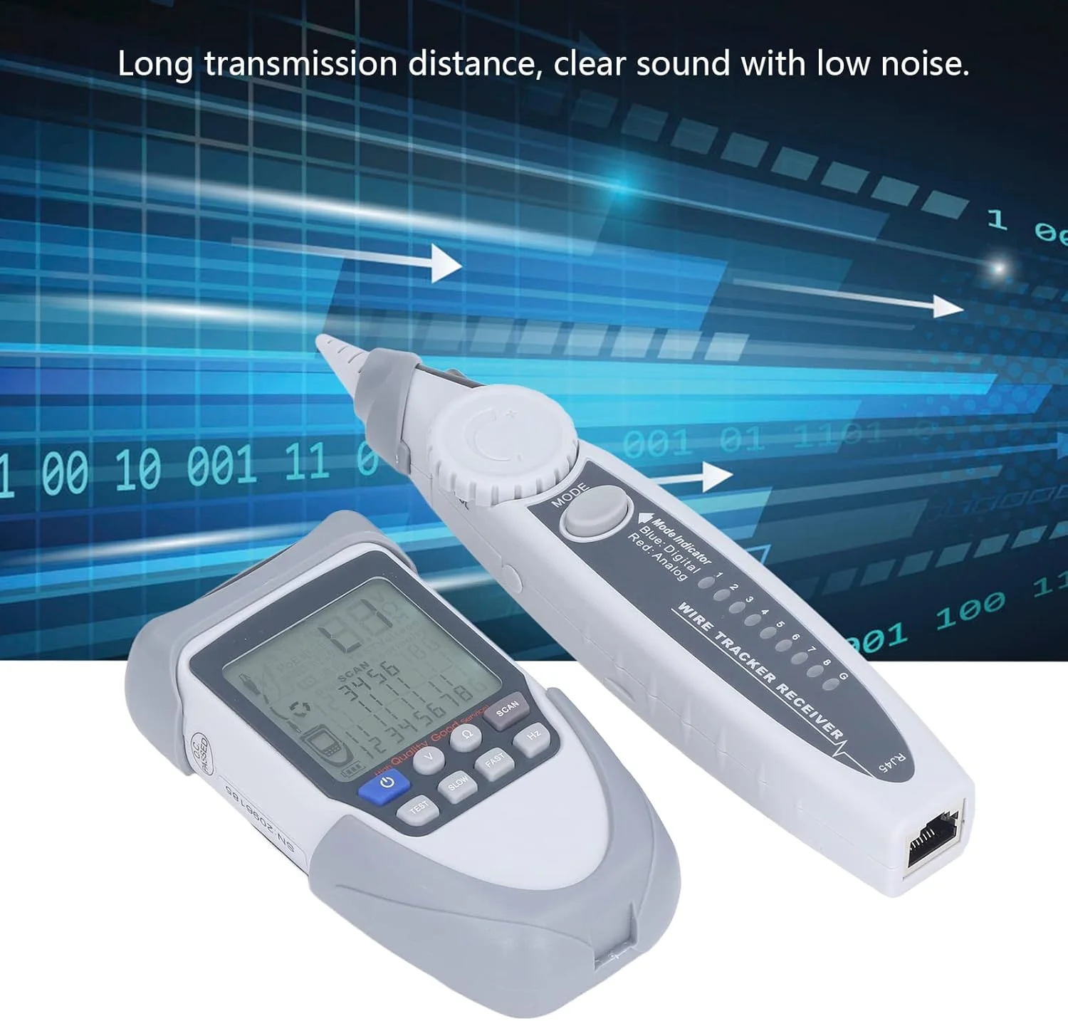 تستر کابل شبکه - تستر دیجیتال سیم شبکه، ابزار ردیاب و یابنده سیم اترنت با LCD برای تعمیرات خانگی، مهندسین کابل کشی، تست خط تلفن