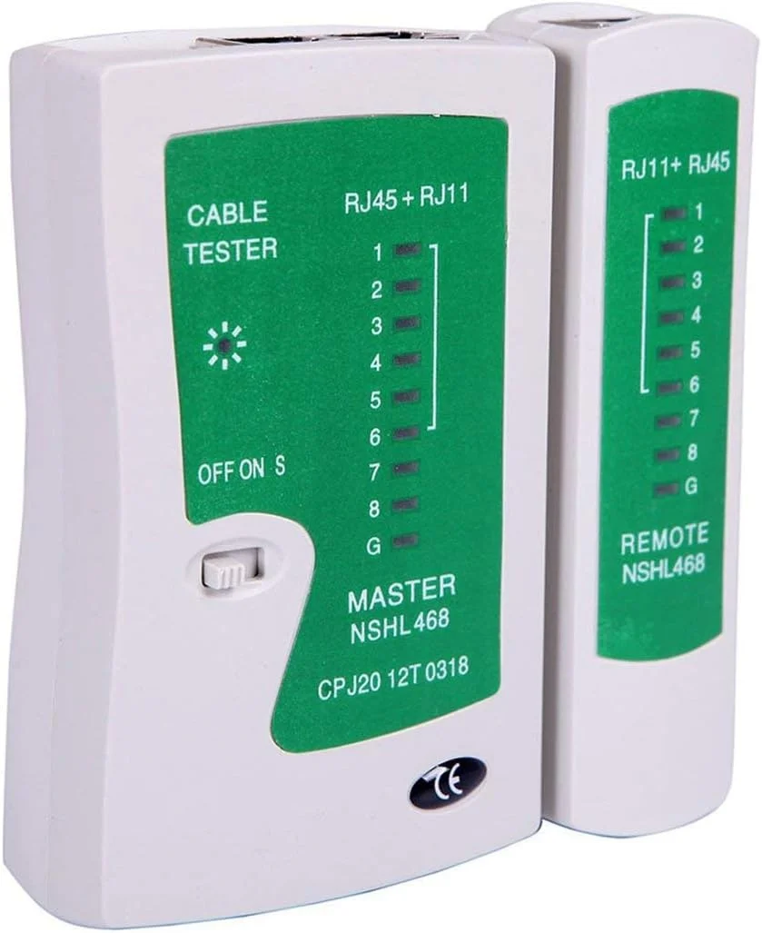 تستر کابل شبکه LAN، تستر کابل شبکه برای تست کابل های Rj45 Rj-11 Cat5 Utp Ethernet Cat5 6 E Rj11 8P (سفید)