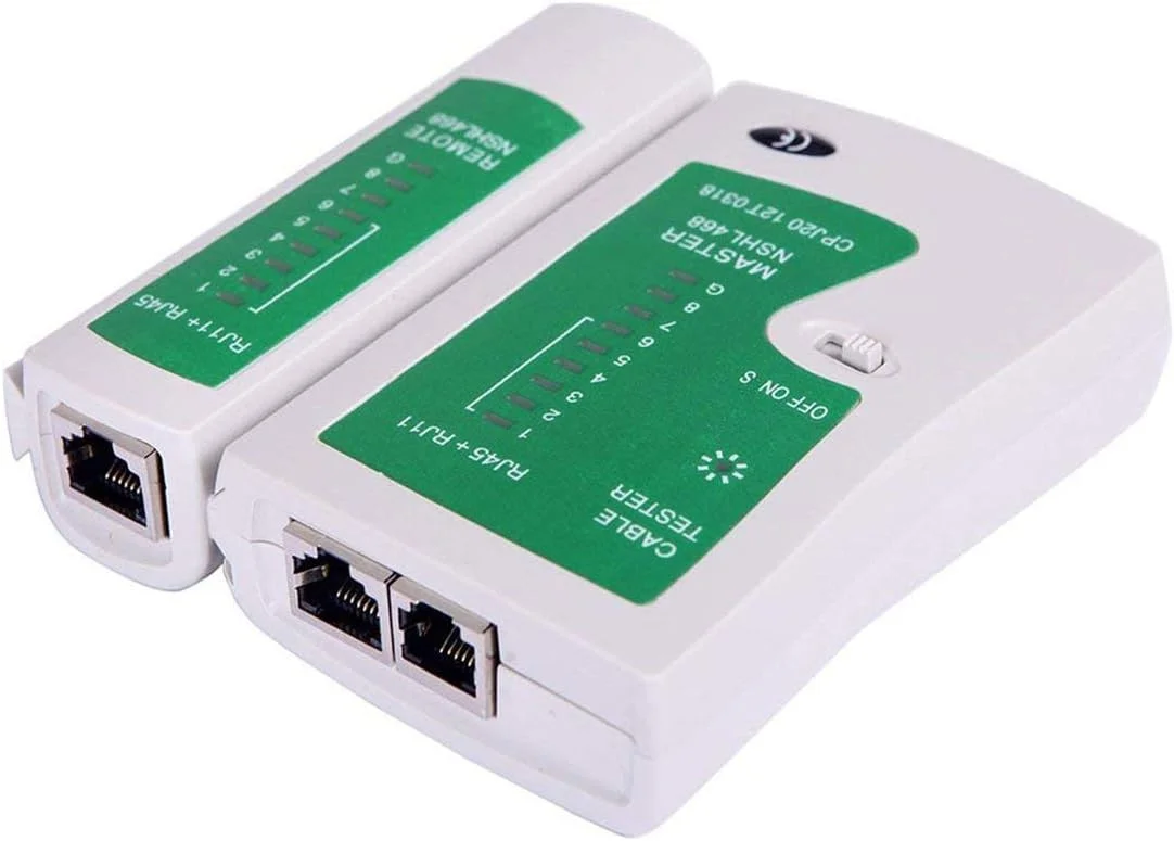 تستر کابل شبکه LAN، تستر کابل شبکه برای تست کابل های Rj45 Rj-11 Cat5 Utp Ethernet Cat5 6 E Rj11 8P (سفید)