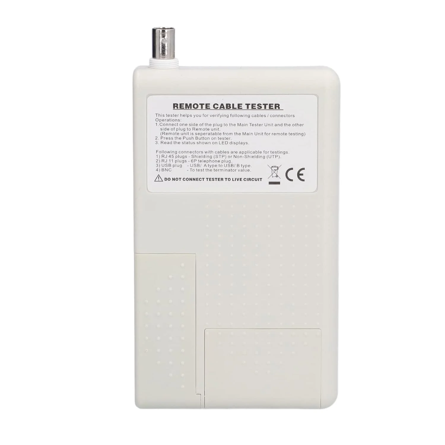 تستر کابل شبکه 4 در 1 - تستر کابل RJ11، RJ45، BNC، USB با LED و بازر، برد 1000 فوت، تست مدار باز/اتصال کوتاه، برای مهندسان و متخصصان تعمیر و نگهداری