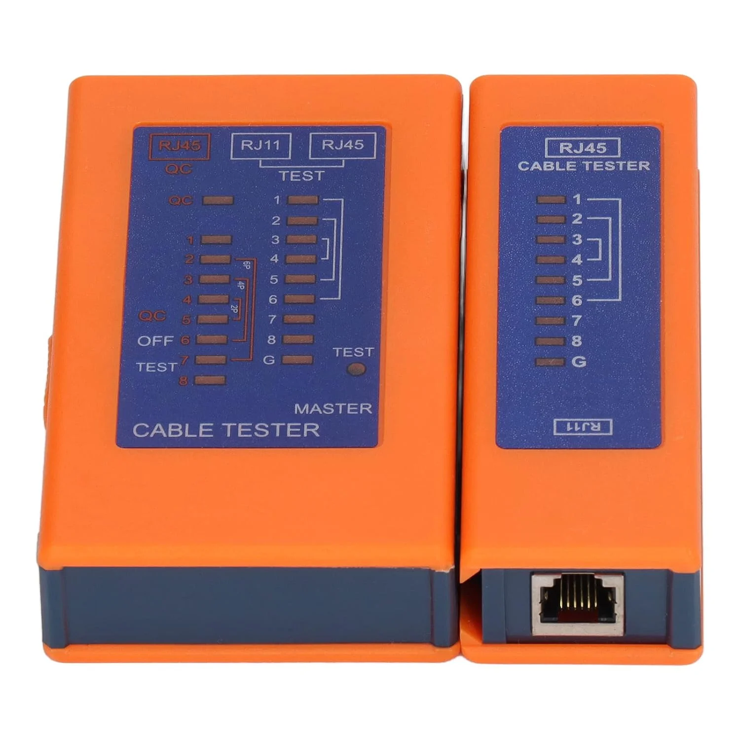 تستر کابل شبکه، تستر کابل RJ45/RJ11 با قابلیت تشخیص فاصله 100 متری، تستر سیم LAN برای خطوط اترنت و تلفن - تستر پیوستگی قابل حمل با کیف نگهداری