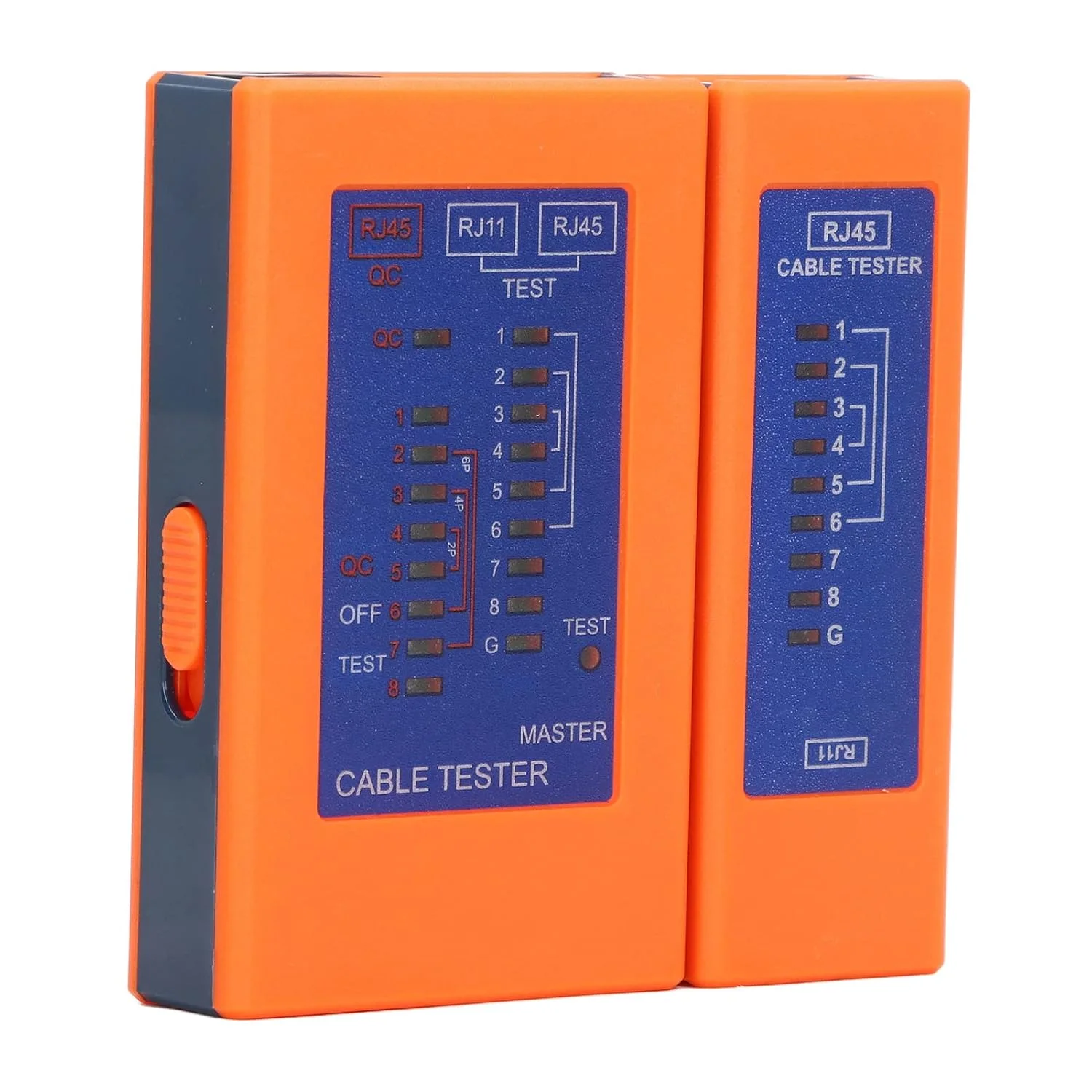 تستر کابل شبکه، تستر کابل RJ45/RJ11 با قابلیت تشخیص فاصله 100 متری، تستر سیم LAN برای خطوط اترنت و تلفن - تستر پیوستگی قابل حمل با کیف نگهداری