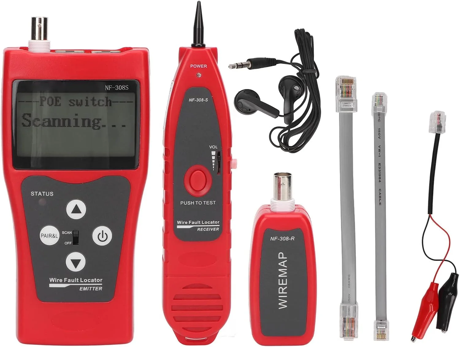 تستر کابل شبکه JDYHW، تستر کابل اترنت RJ11 RJ45، ردیاب سیم چند منظوره با پروب برای کابل کواکسیال تلفن LAN