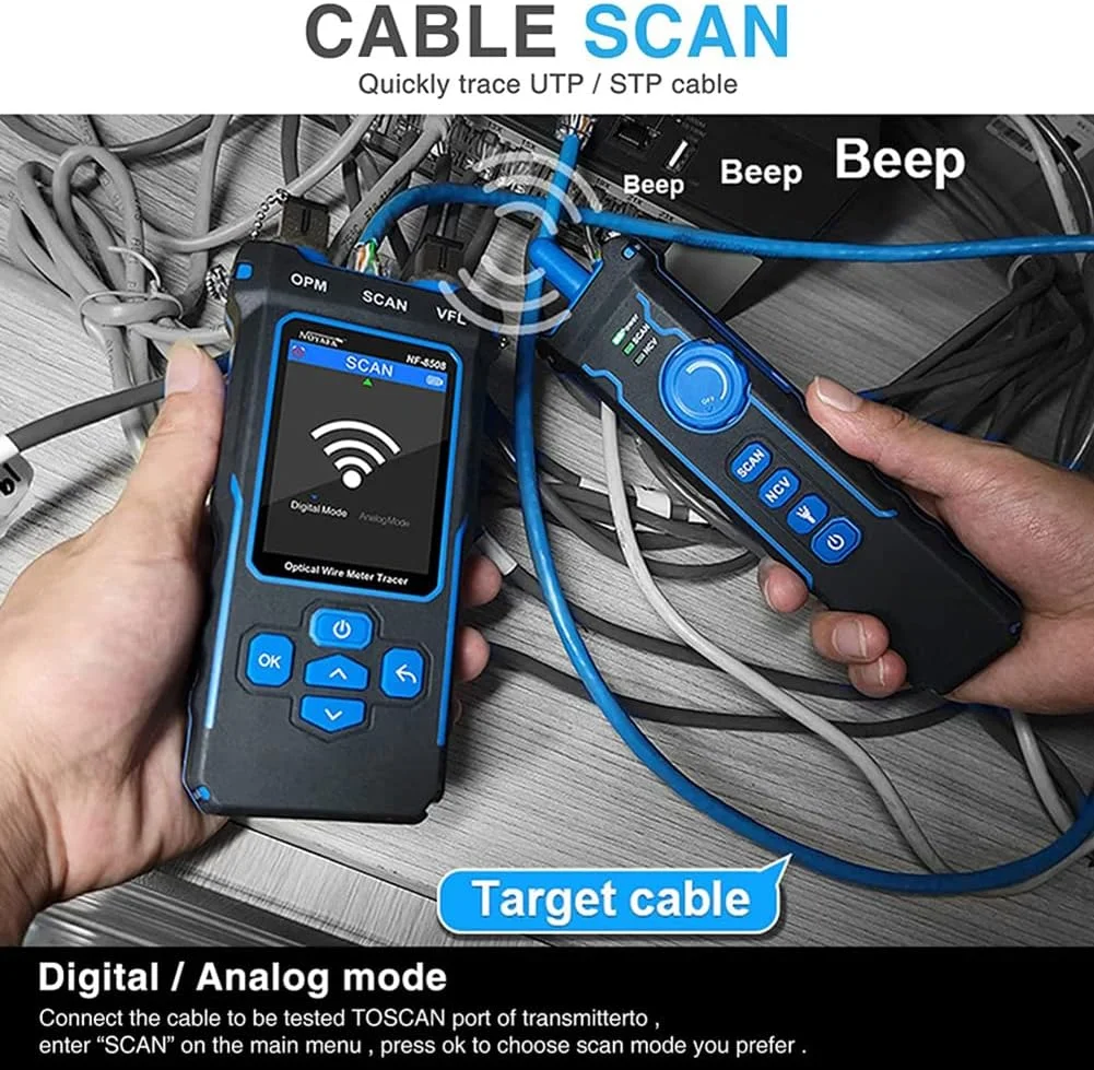 تستر کابل شبکه با توان سنج نوری، ردیاب سیم چند منظوره LCD با PoE، ردیاب کابل اترنت با NCV، پورت فلش برای کابل LAN RJ11 RJ45 تونر Cat5 Cat6 با پشتیبانی از شارژ Type-C تستر کابل شبکه با توان سنج نوری، ردیاب سیم چند منظوره LCD با PoE، ردیاب کابل اترنت با NCV، پورت فلش برای کابل LAN RJ11 RJ45 تونر Cat5 Cat6 با پشتیبانی از شارژ Type-C