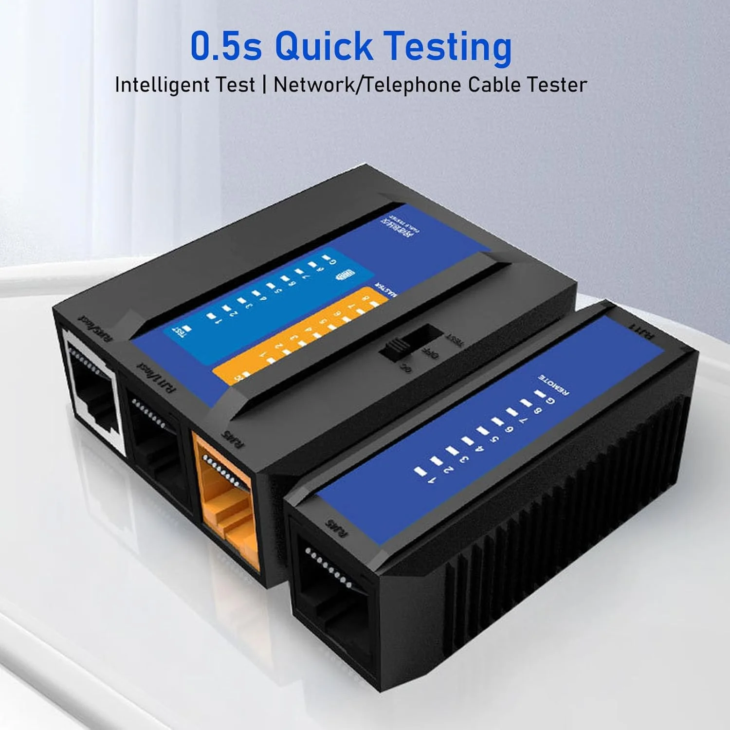 تستر کابل شبکه Trisar RJ45، تستر کابل شبکه 2 در 1 برای RJ45 RJ11 8P 6P 4P، تستر خط تلفن قابل حمل ابزار تست سیم کابل اترنت برای تلفن اینترنت