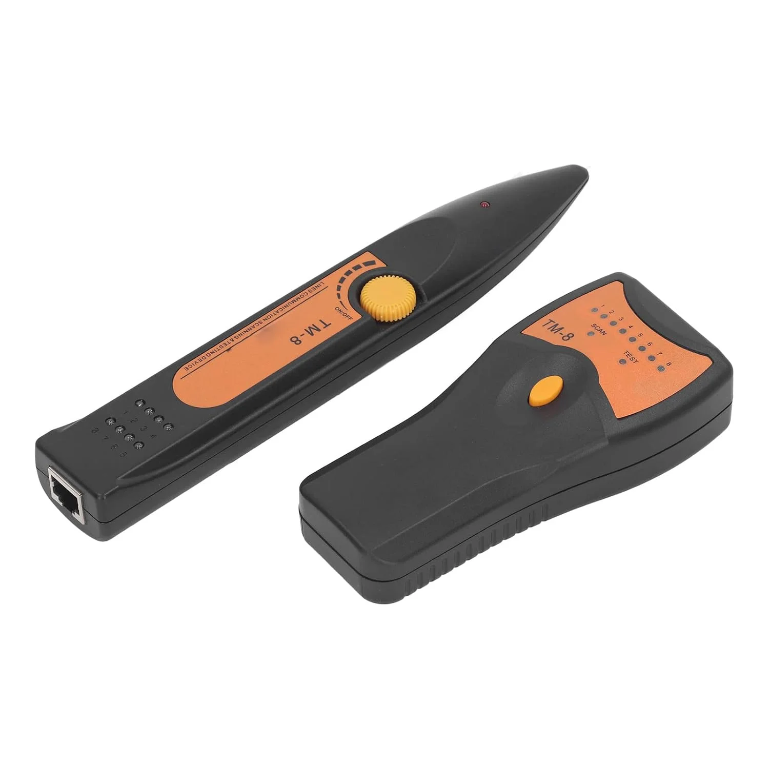 تستر کابل شبکه TM 8، ردیاب سیم برای RJ45/RJ11، تستر کابل اترنت با قابلیت تنظیم، ردیابی سریع خط، سیگنال قوی برای محدوده تست گسترده