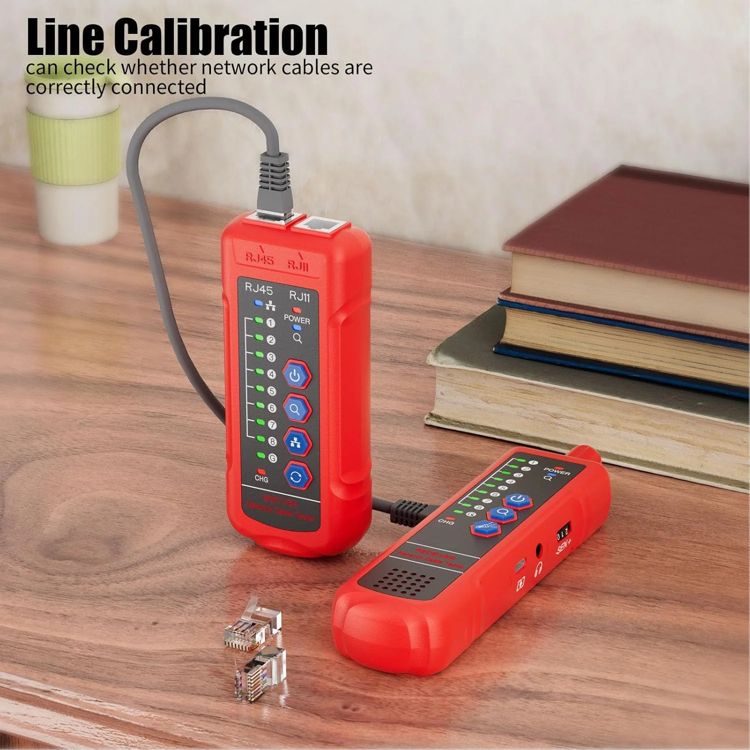 تستر کابل شبکه، ردیاب سیم تداوم کابل LAN اترنت برای RJ45، RJ11، CAT5، CAT6، با جک هدفون
