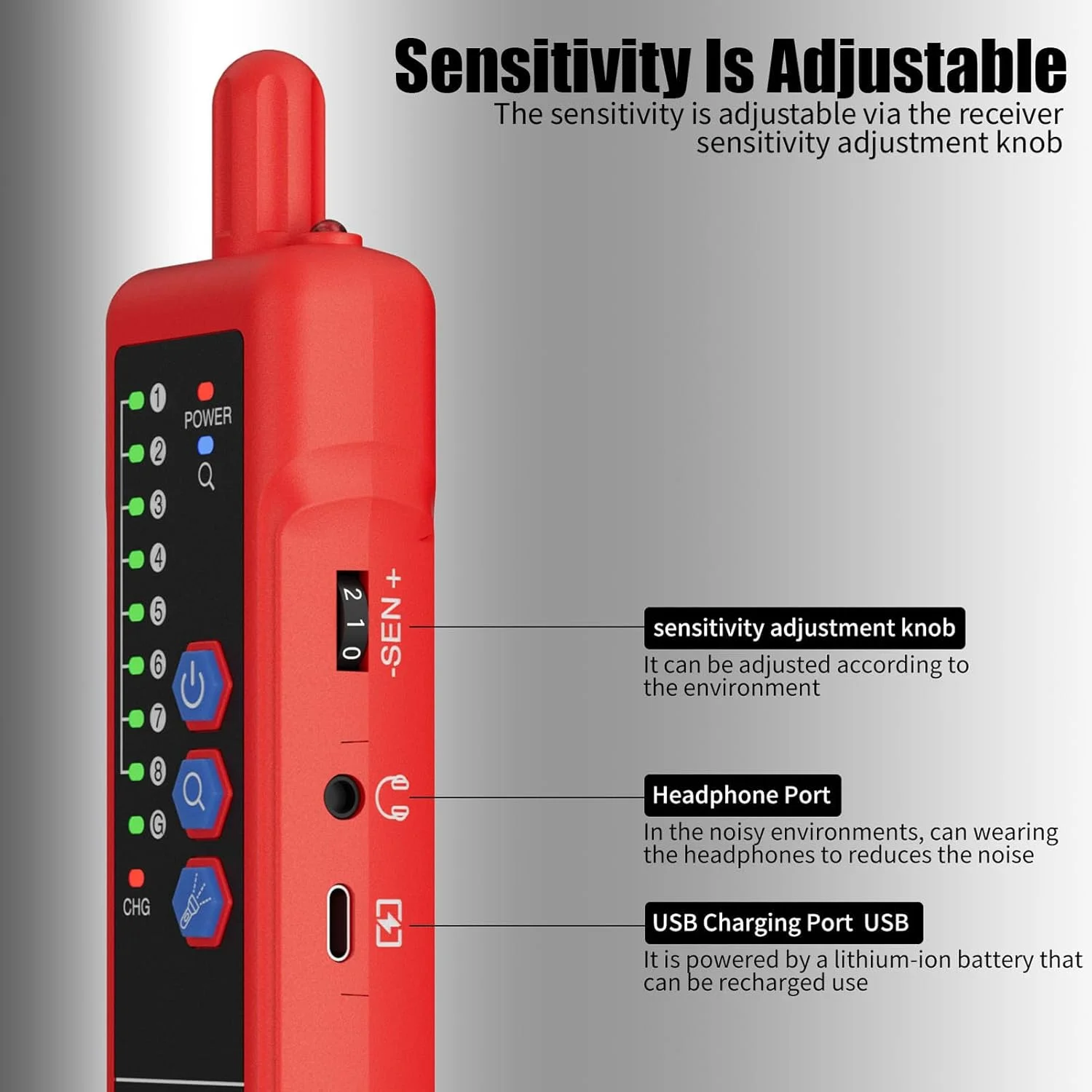 تستر کابل شبکه با جک هدفون اترنت، ابزار تست کابل اترنت با پورت RJ45 RJ11، ردیاب خط CAT5 CAT6 NCV، ابزارهای شبکه LAN، قرمز
