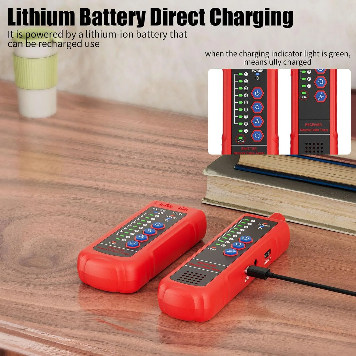 تستر کابل شبکه، ردیاب سیم تداوم کابل LAN اترنت برای RJ45، RJ11، CAT5، CAT6، با جک هدفون