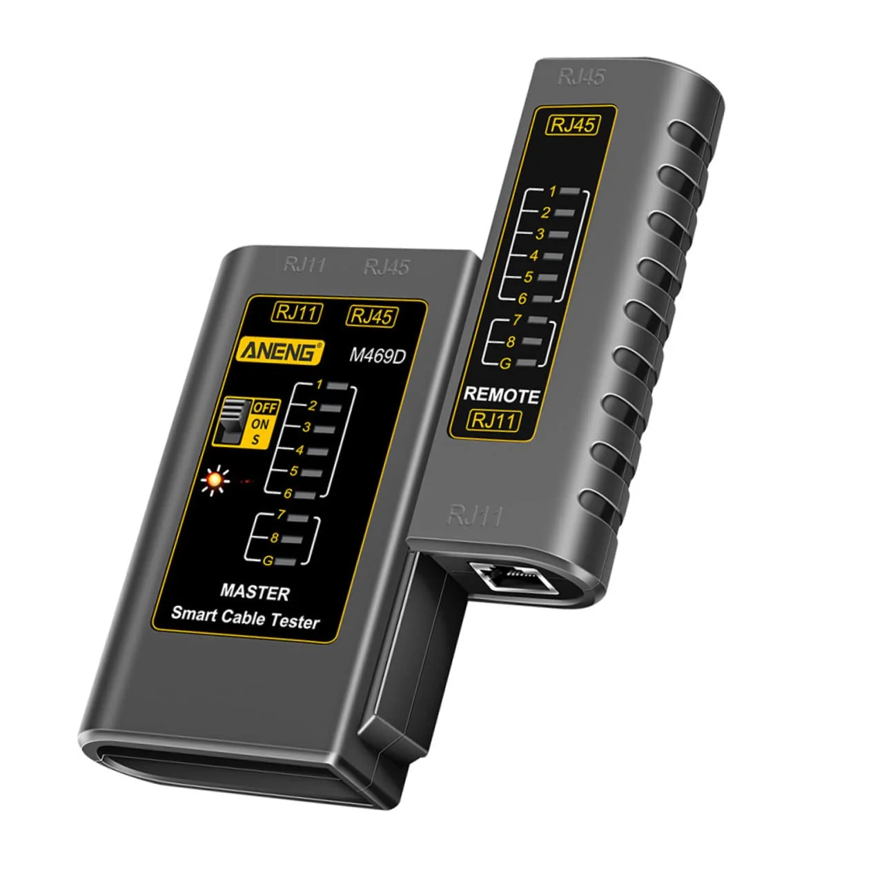 تستر شبکه کامپیوتر، کیت تست سیم، کابل تلفن، ابزار تست کابل شبکه کامپیوتر، تستر سیم کامپیوتر، تستر سیم شبکه پلاستیکی، تستر کابل شبکه پلاستیکی کامپیوتر (رنگ: مشکی، نقره ای)