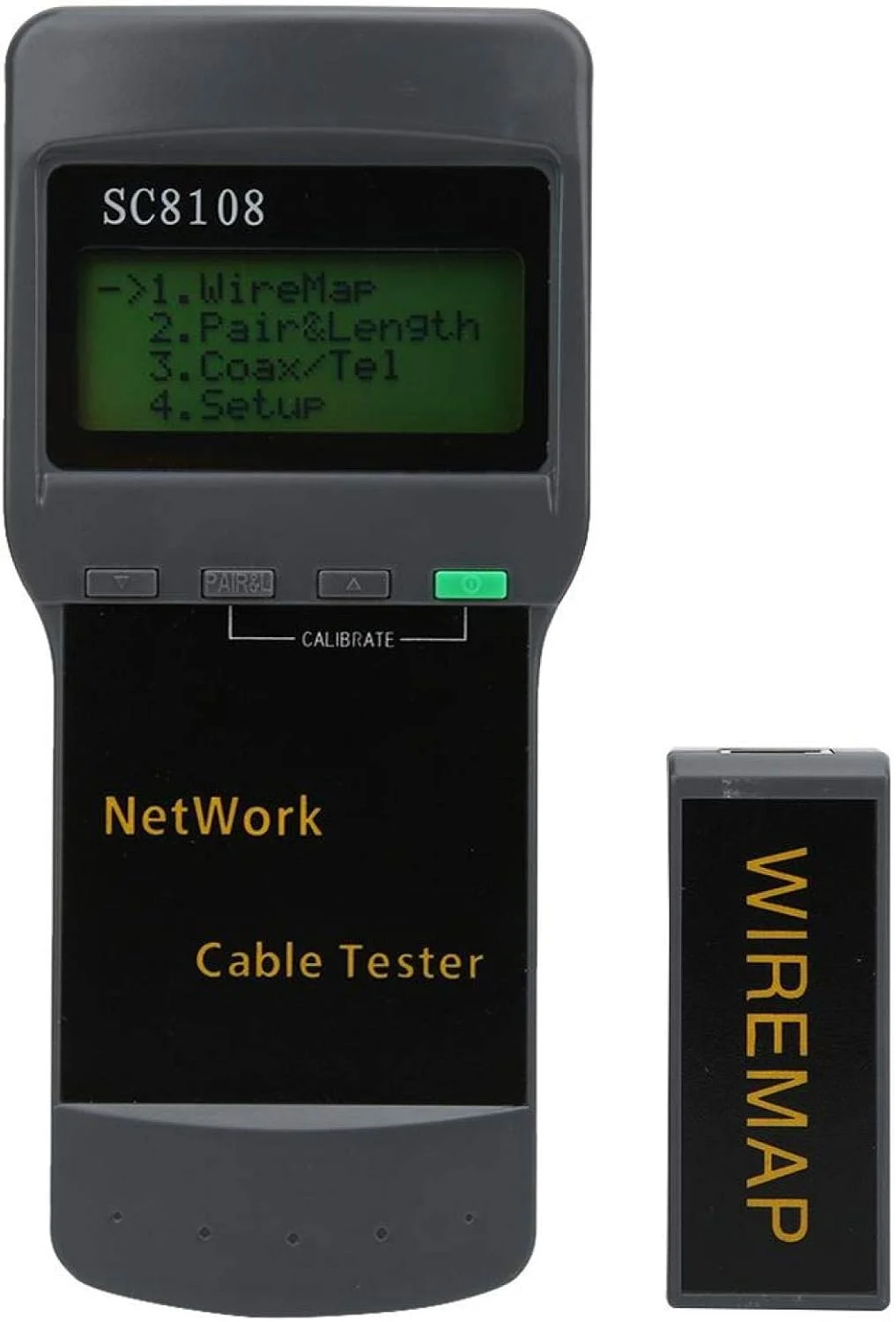 تستر کابل شبکه RJ45، تستر کابل شبکه قابل حمل RJ45 با صفحه نمایش LCD، گیج کابل تلفن LAN، به همراه 1 تستر از راه دور و 1 دفترچه راهنمای کاربر