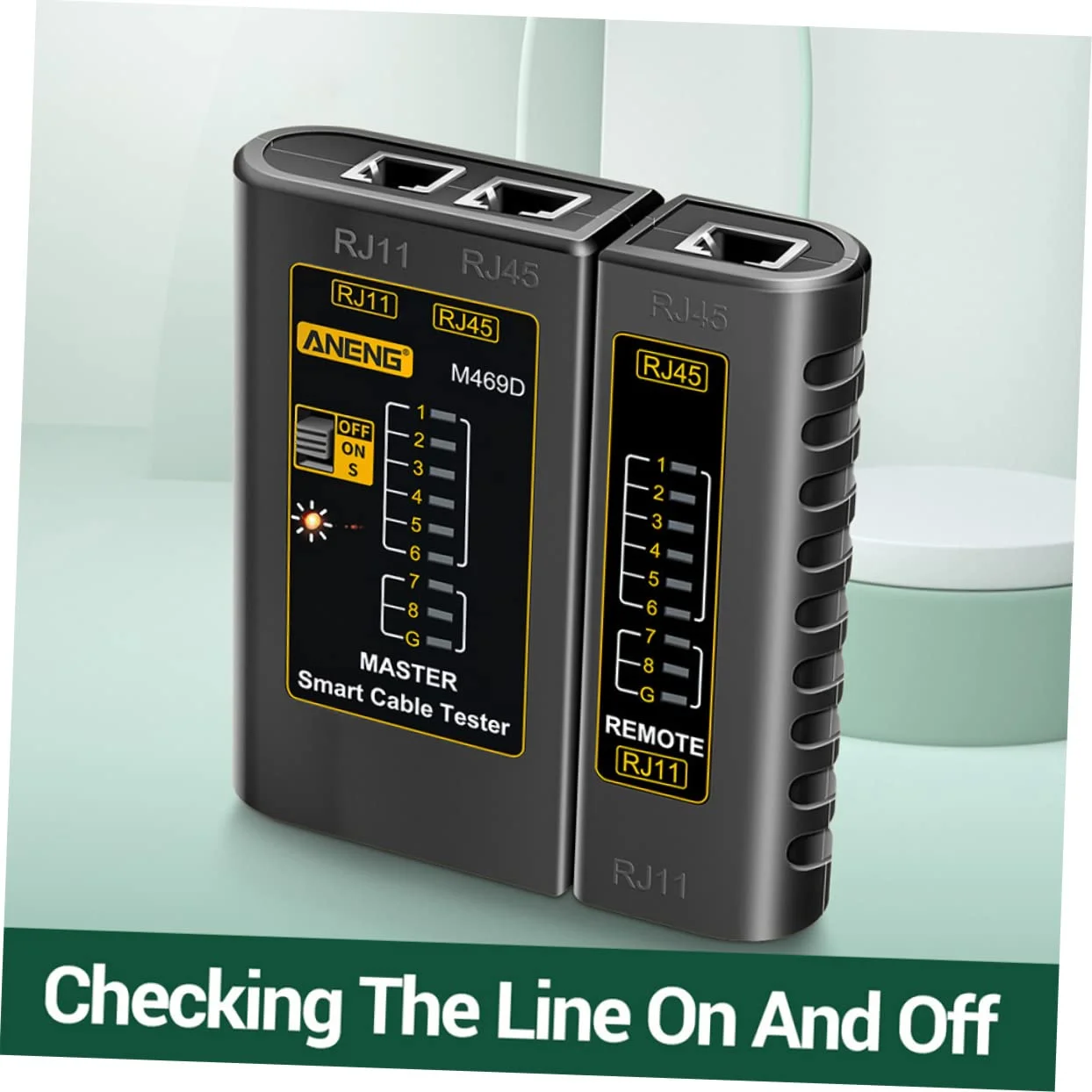 تستر شبکه کامپیوتر، کیت تست سیم، کابل تلفن، ابزار تست کابل شبکه کامپیوتر، تستر سیم کامپیوتر، تستر سیم شبکه پلاستیکی، تستر کابل شبکه پلاستیکی کامپیوتر (رنگ: مشکی، نقره ای)