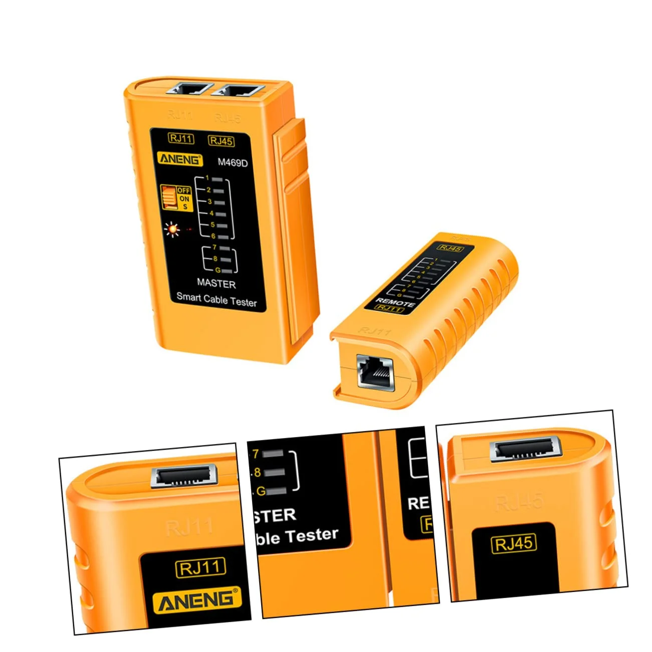 تستر شبکه کامپیوتر، کیت سیم تست، کابل تلفن، ابزار تست کابل شبکه کامپیوتر، تستر کابل شبکه کامپیوتر، تستر سیم کامپیوتر، تستر سیم شبکه پلاستیکی، تستر کابل شبکه پلاستیکی کامپیوتر (رنگ: زرد، S)