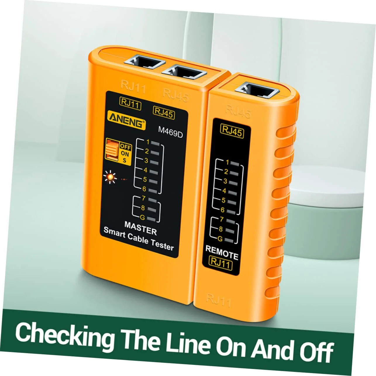 تستر شبکه کامپیوتر، کیت سیم تست، کابل تلفن، ابزار تست کابل شبکه کامپیوتر، تستر کابل شبکه کامپیوتر، تستر سیم کامپیوتر، تستر سیم شبکه پلاستیکی، تستر کابل شبکه پلاستیکی کامپیوتر (رنگ: زرد، S)