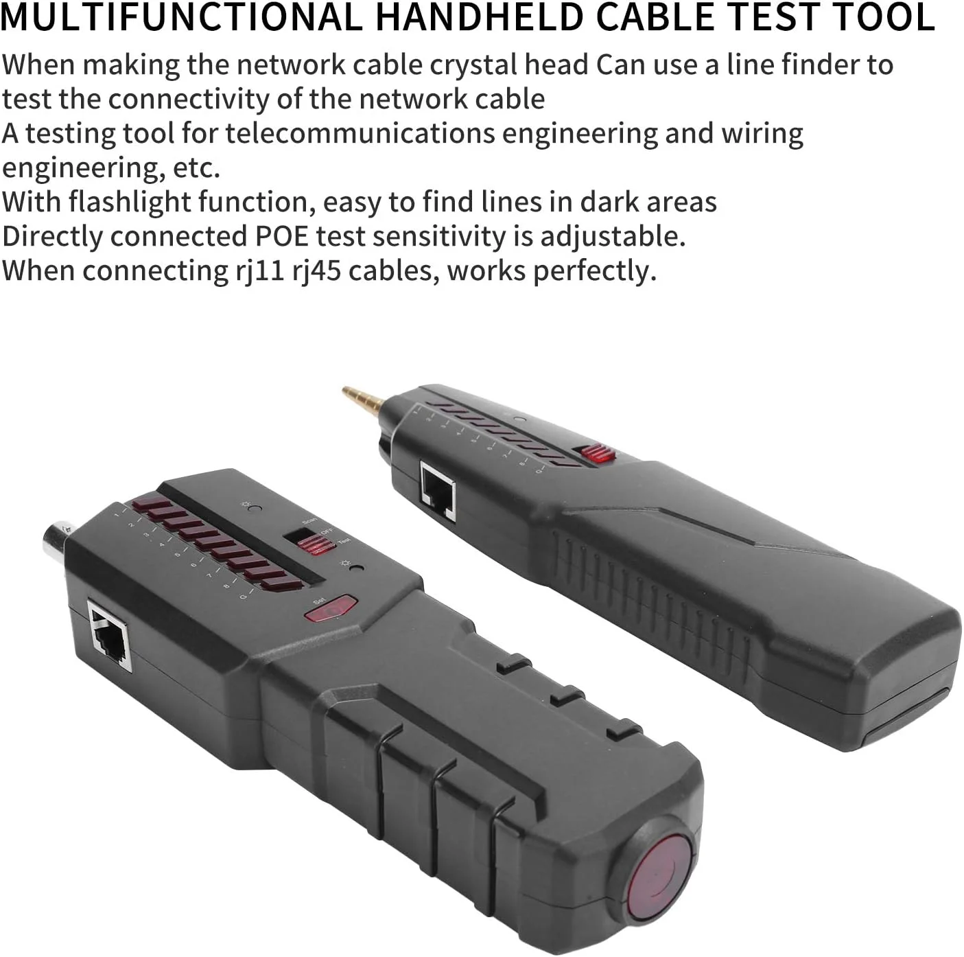 تستر کابل شبکه و ردیاب سیم RJ45 RJ11، ردیاب خط تلفن و کابل شبکه LAN مدل TXJ001
