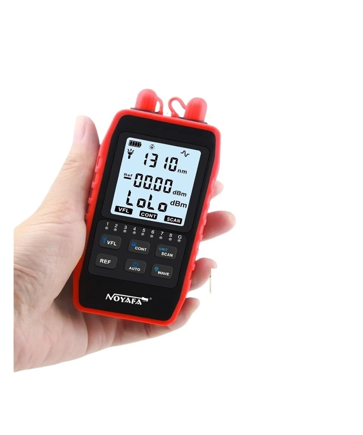 تستر توان فیبر نوری NF-908S اسکن FC SC ST -60~+8dbm، ردیاب بصری عیب، تست کابل شبکه، عیب یاب فیبر نوری