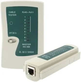 تستر کابل شبکه اینترنت RJ45 RJ11 RJ12 Cat5 UTP LAN ابزار شبکه (سفید) کابل LAN