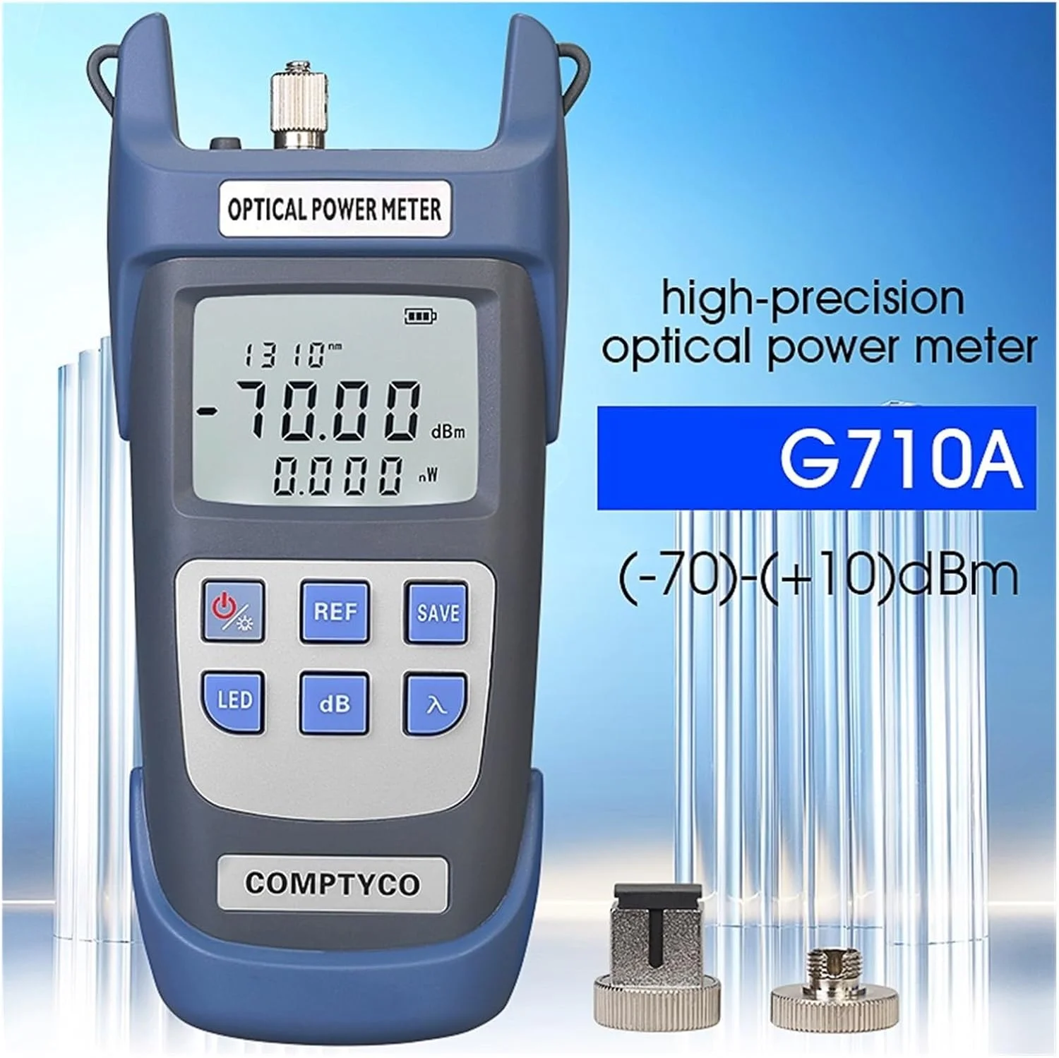 توان‌سنج نوری G510A/G710A با آداپتور SC FC -50~+26dBm/-70~+10dBm (دارای نور پس‌زمینه LED) تستر کابل فیبر نوری FTTH (مدل G710A)