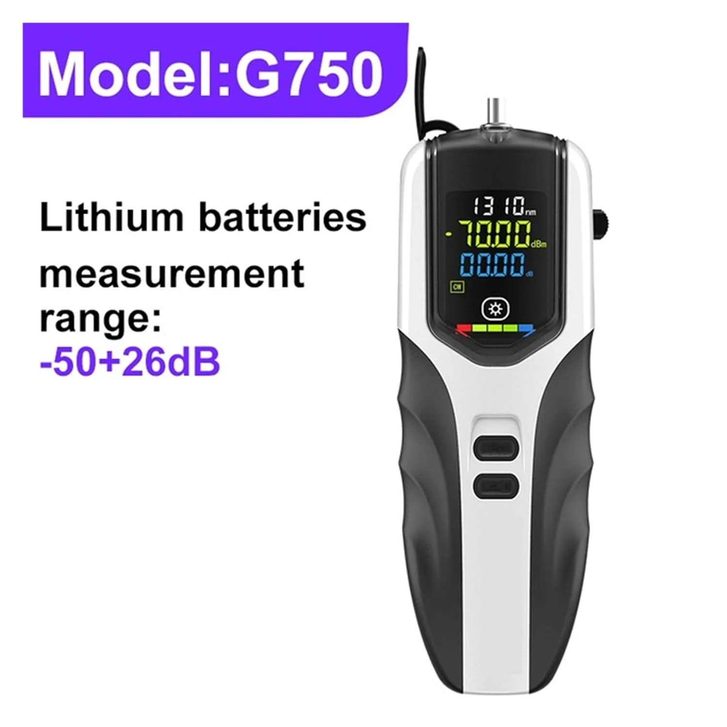 توان سنج فیبر نوری G7 -70 تا +3/-70 تا +10/-50 تا 26dBm تستر کابل نوری قابل حمل SF/FC/ST کانکتور اختیاری OPM(-50 تا 26dBm)