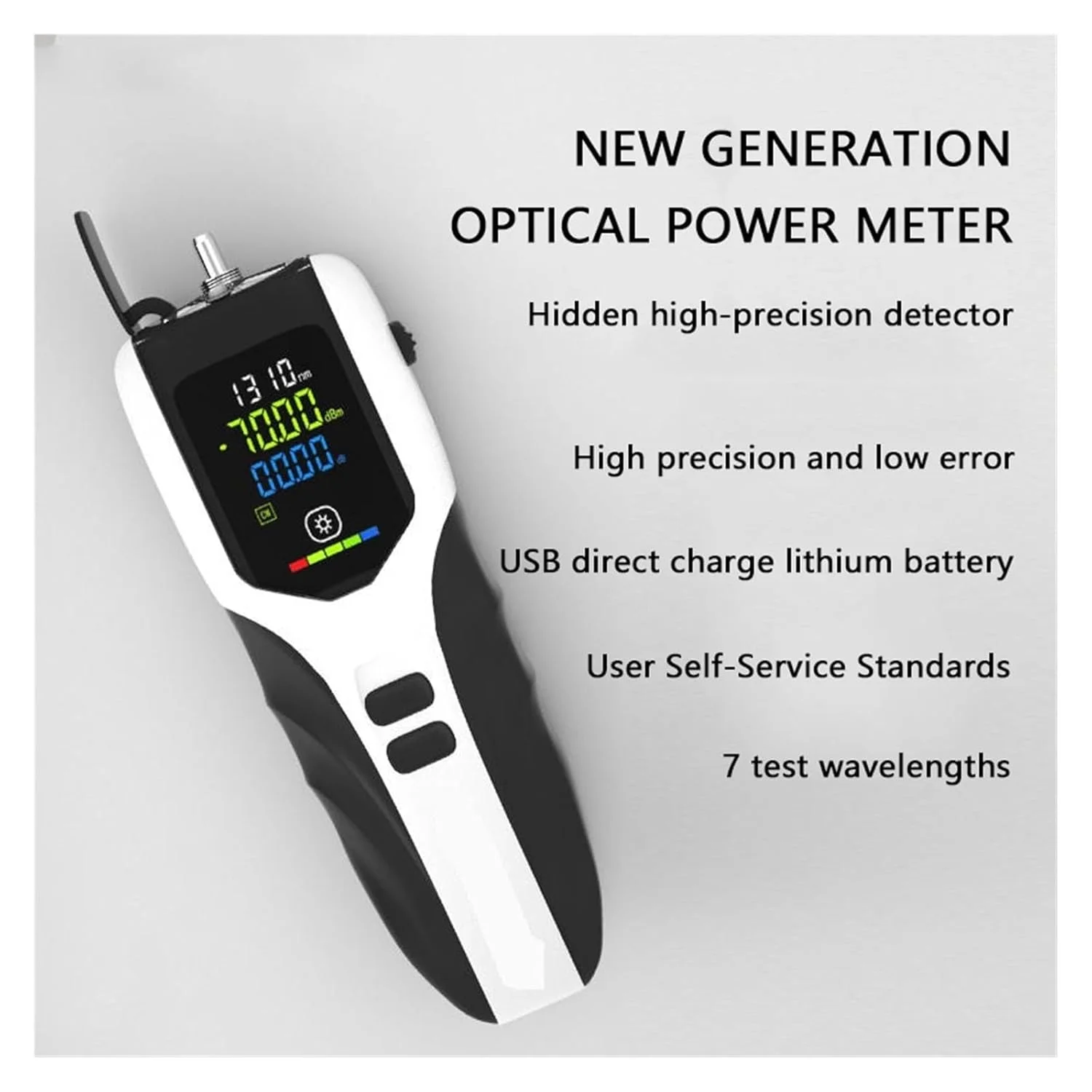 توان سنج فیبر نوری G7، قابل حمل، تستر کابل نوری، کانکتور اختیاری OPM (-70 تا 6dBm)