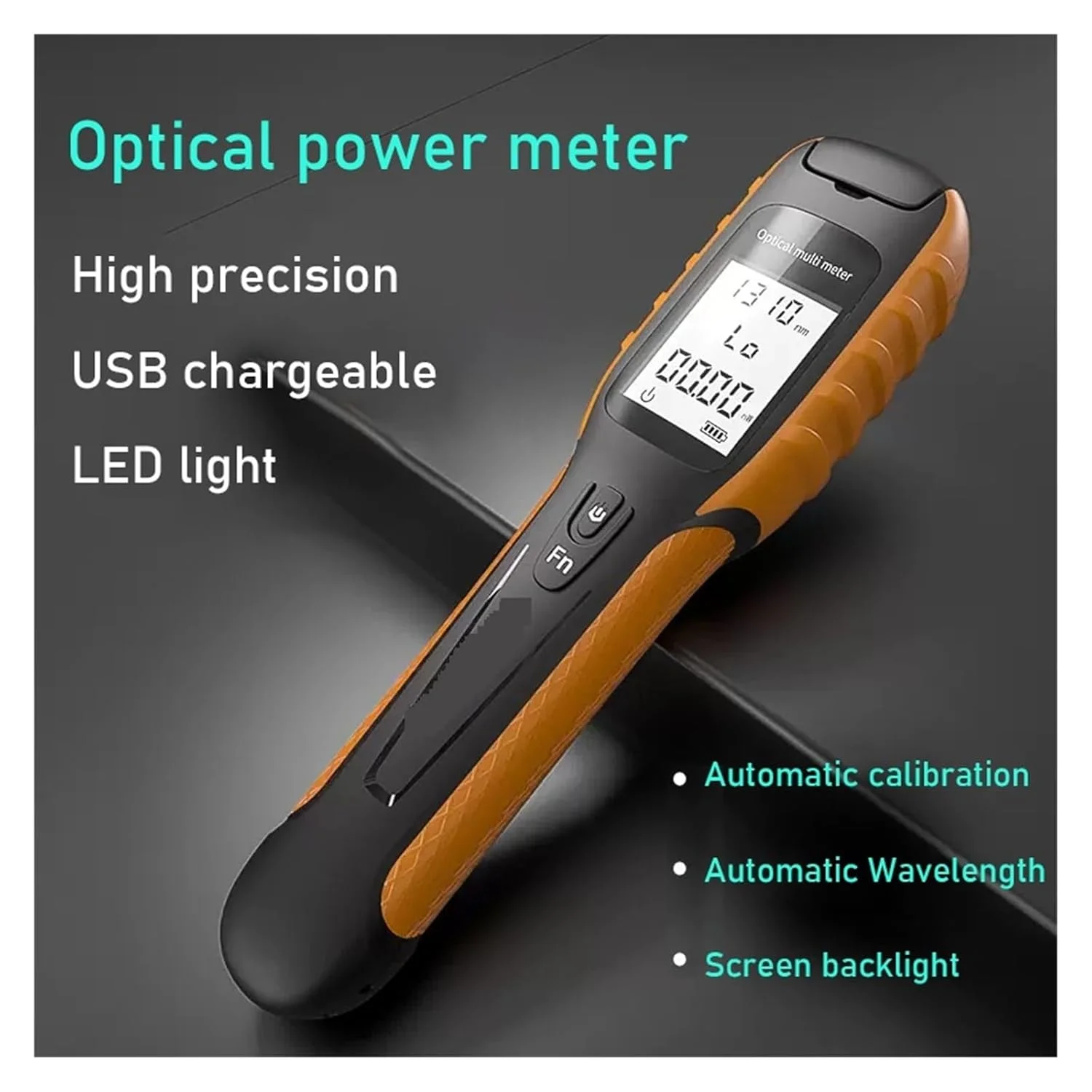 توان سنج نوری قابل شارژ با کابل فیبر نوری و شارژ USB با نور LED مینی OPM (70- تا 6dBm)