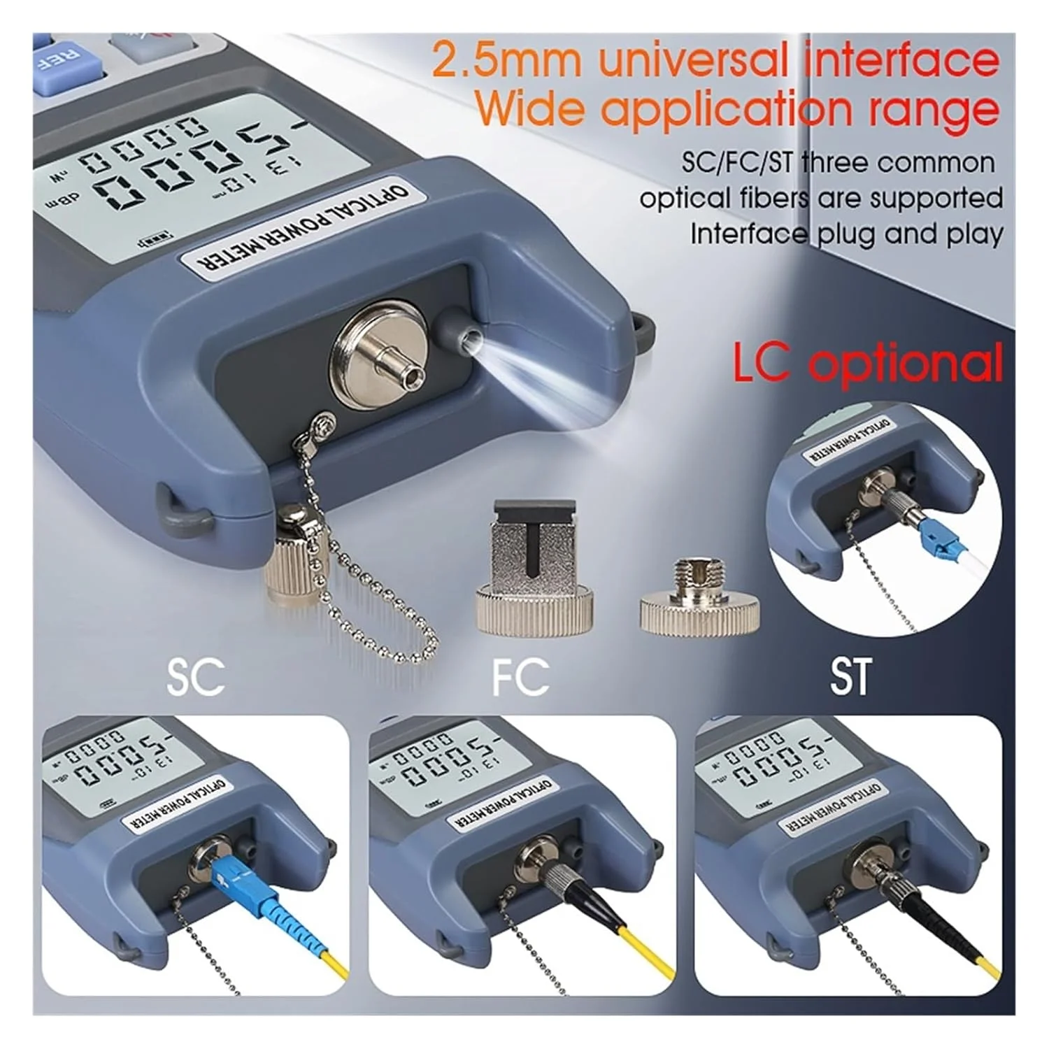 تستر کابل فیبر نوری و پاور متر فیبر نوری FTTH با کانکتور SC/FC (G510A) با محدوده اندازه گیری -50dBm~+26dBm/-70dBm~+10dBm