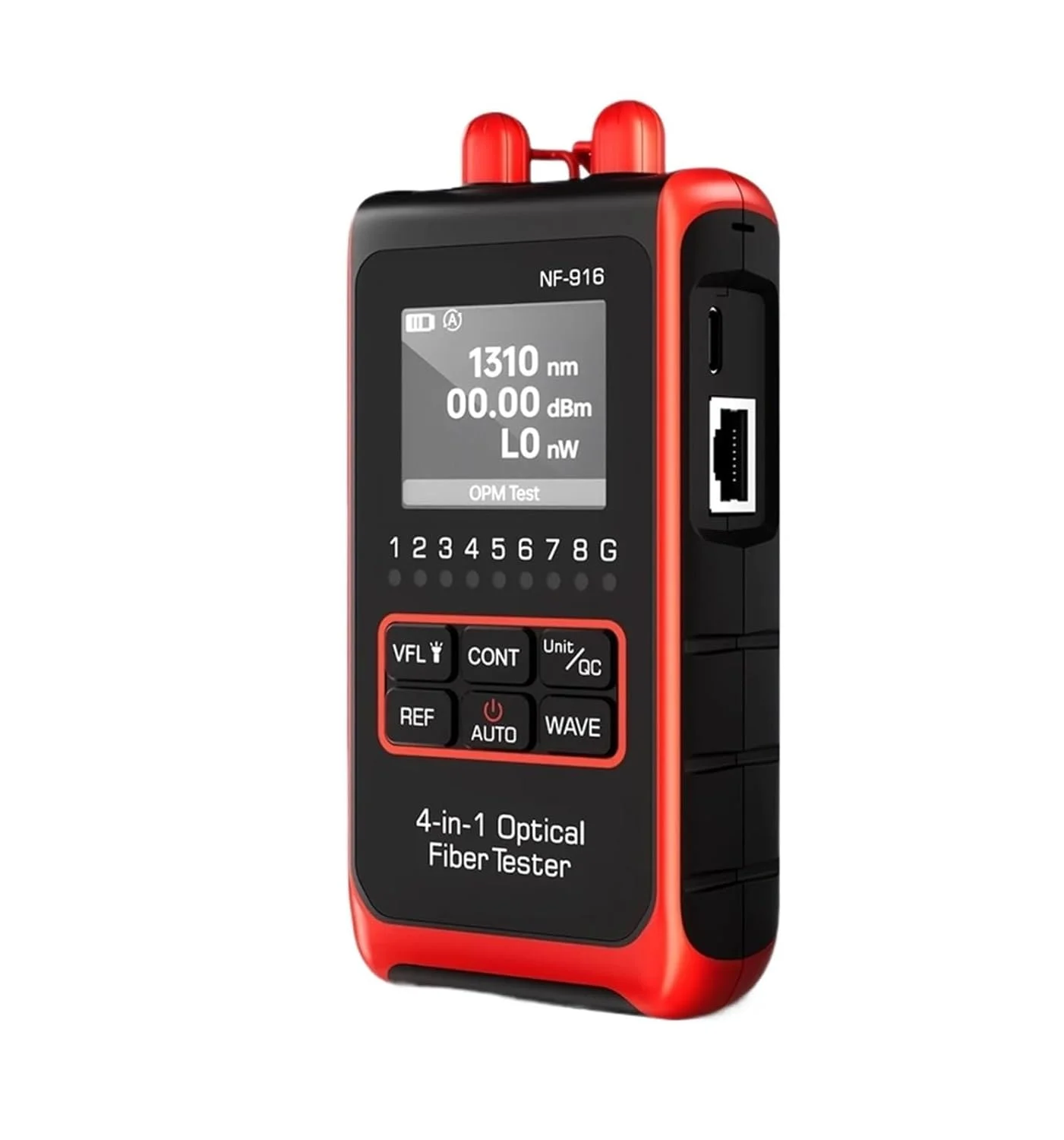 تستر فیبر نوری 4 در 1 مدل NF-916 VFL REF FC SC ST با صفحه نمایش LCD، ابزار تست کابل شبکه