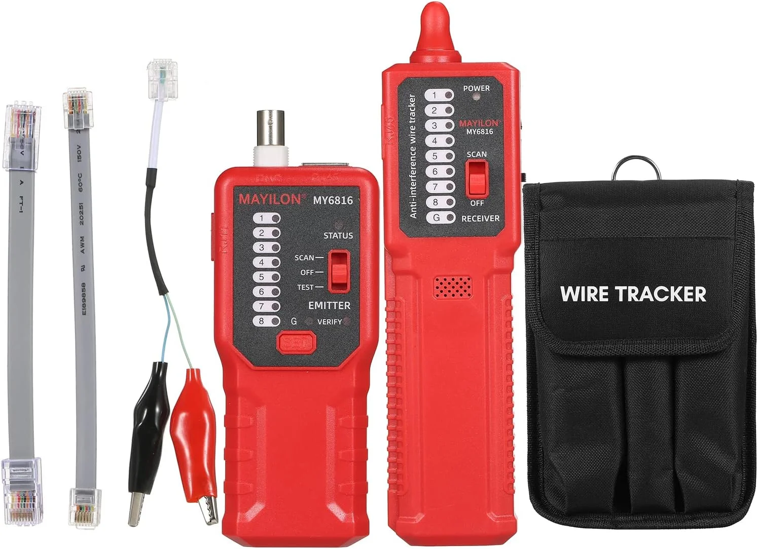 تستر کابل شبکه OUNA، تستر کابل شبکه دیجیتال ضد تداخل، یابنده خط بدون نویز با عملکرد یافتن و تراز کردن خط