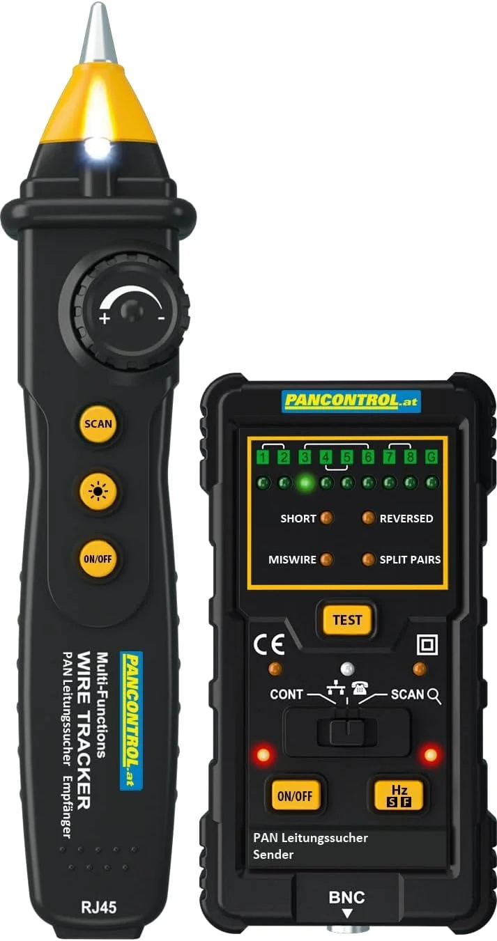 دستگاه ردیاب کابل PAN Control مدل PAN Line Finder + تستر LAN برای کابل های تلفن/شبکه جهت مکان یابی کابل ها در دیوار