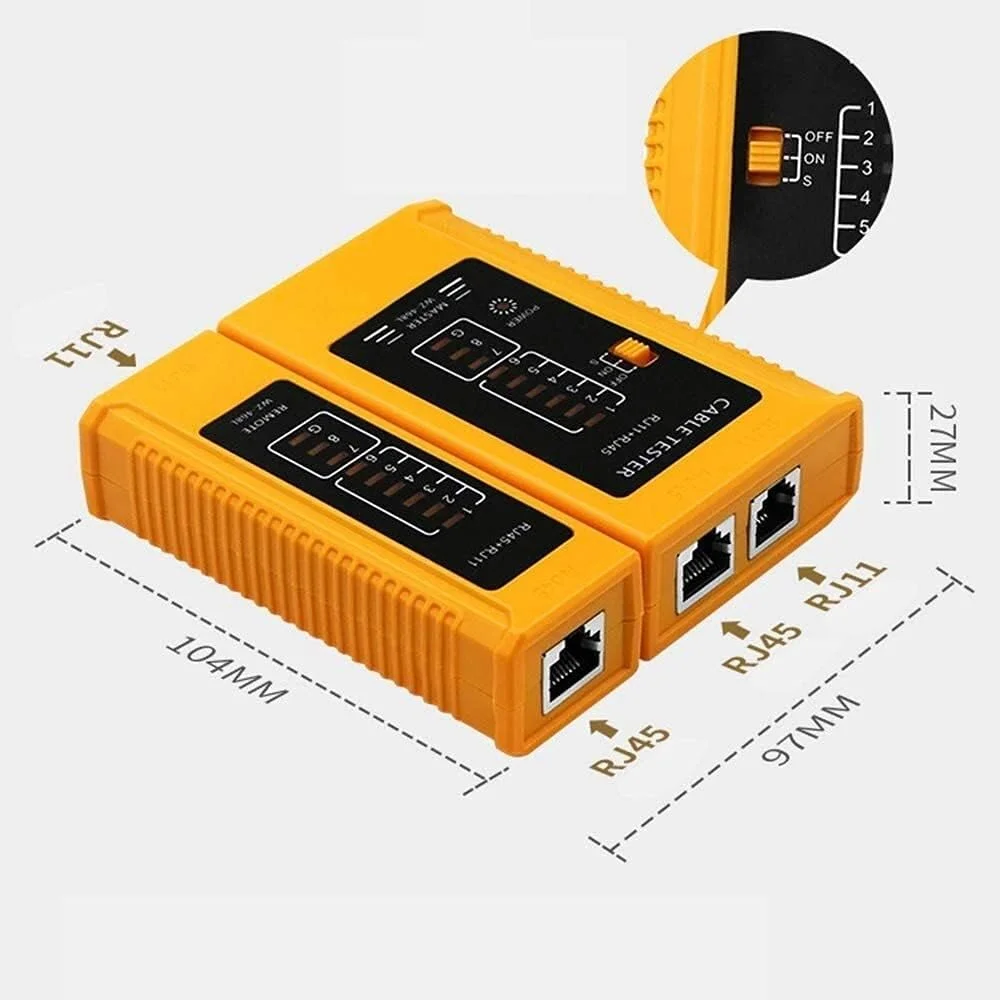 تستر کابل PEPDRO RJ45 RJ11 RJ12 UTP USB LAN تستر سیم کابل اترنت زرد