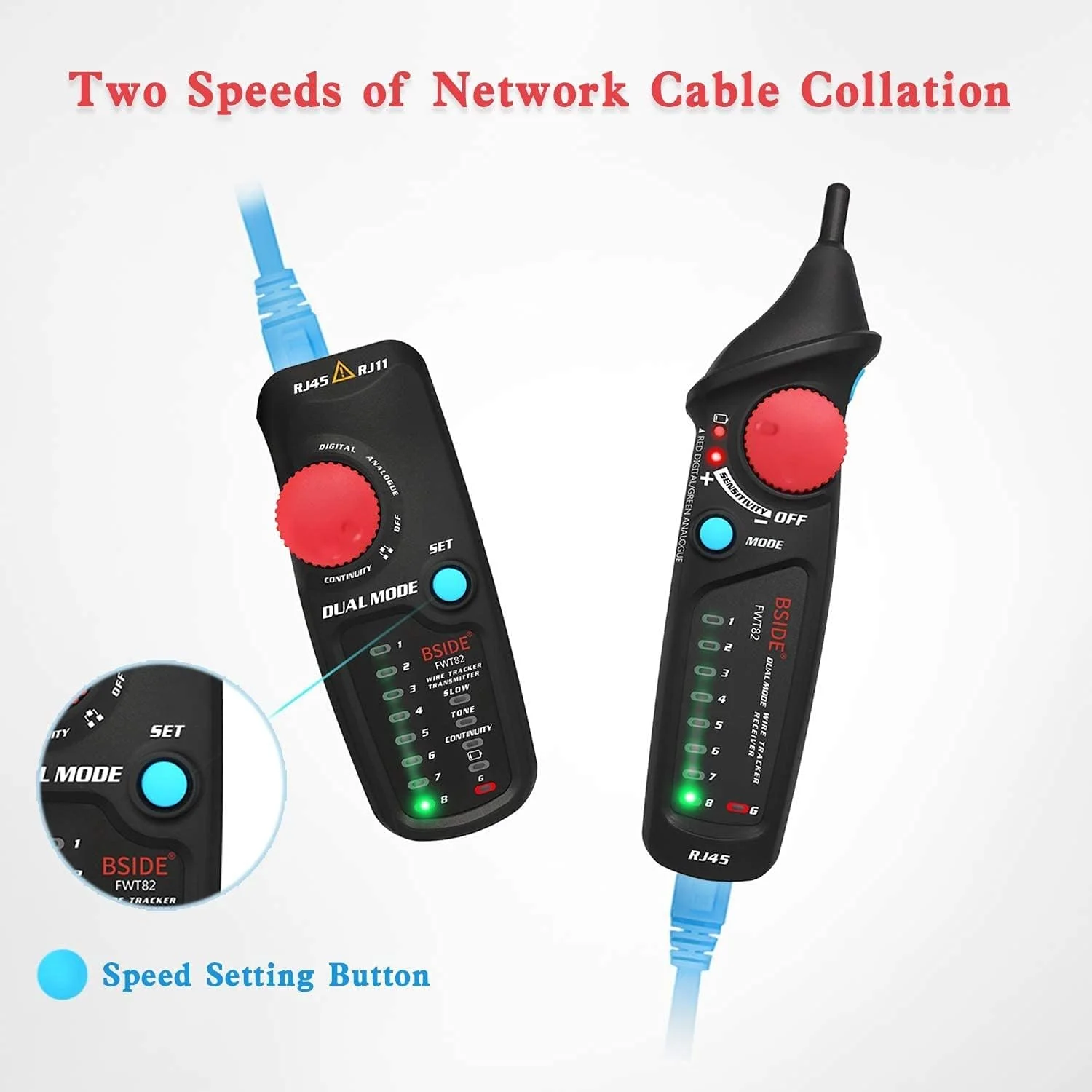 ردیاب کابل دو حالته PEPDRO RJ45 RJ11، تستر کابل، یابنده خط