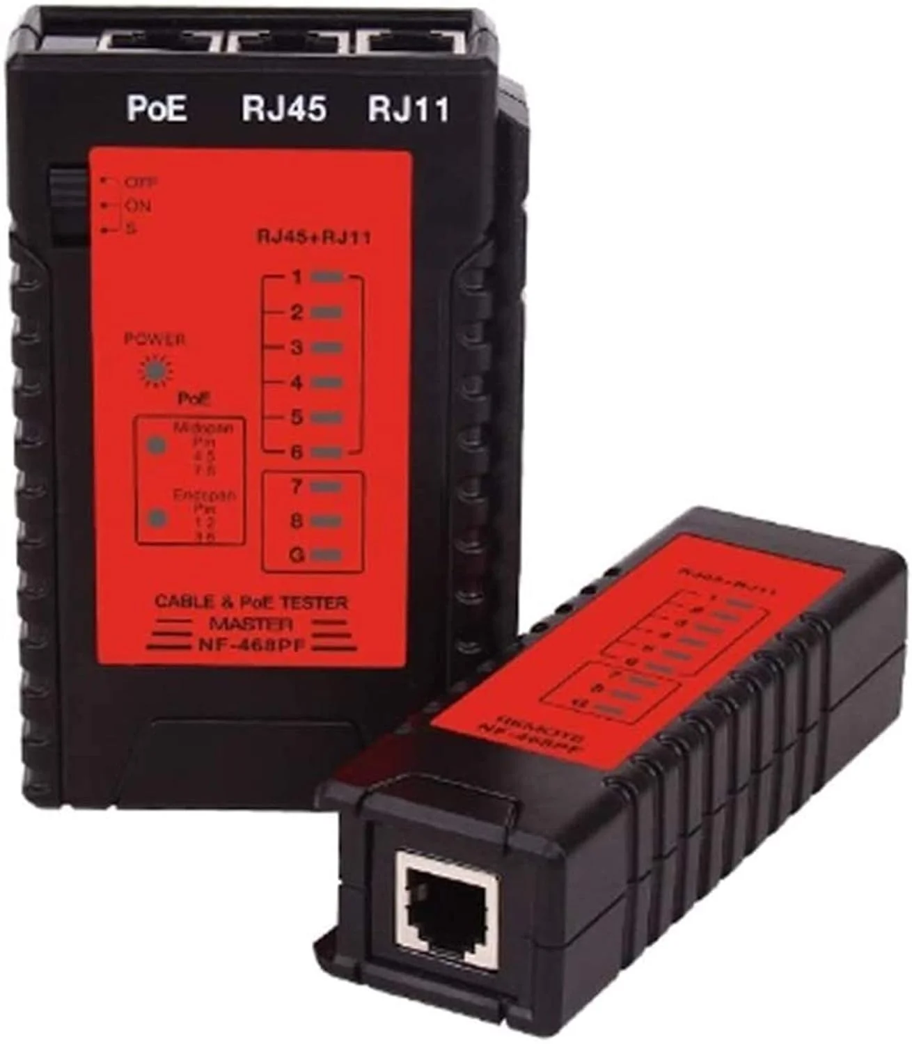 تستر پیوستگی کابل PEPDRO NF-468PF تستر POE بررسی کابل RJ11 و RJ45 ردیاب سریع تستر اتوماتیک