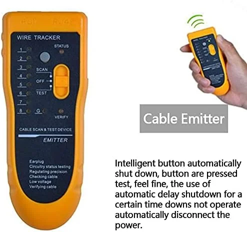 تستر کابل PEPDRO مدل JW-360، ردیاب سیم چند منظوره دستی، تستر کابل برای تست خط تلفن و بررسی پیوستگی، با چراغ قوه LED