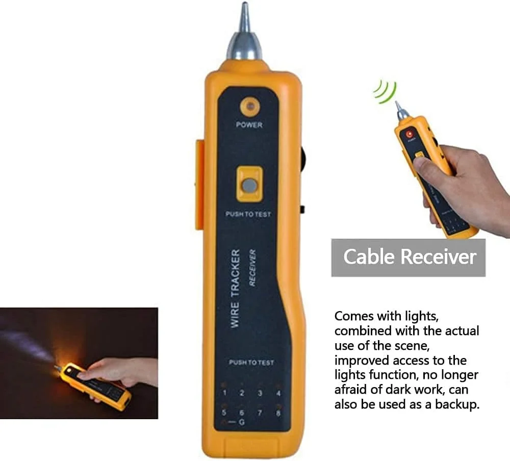 تستر کابل PEPDRO مدل JW-360، ردیاب سیم چند منظوره دستی، تستر کابل برای تست خط تلفن و بررسی پیوستگی، با چراغ قوه LED
