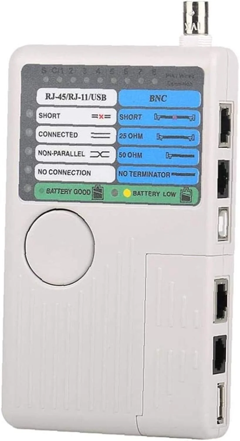 تستر کابل تلفن از راه دور 4 در 1، دستگاه اندازه گیری خط چند منظوره برای Rj11 Rj45 Usb Bnc Lan
