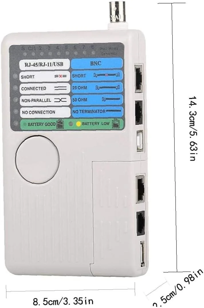 تستر کابل تلفن از راه دور 4 در 1 دستگاه اندازه گیری خط چند منظوره برای RJ11 RJ45 USB BNC LAN تستر کابل تلفن از راه دور 4 در 1 دستگاه اندازه گیری خط چند منظوره برای RJ11 RJ45 USB BNC LAN