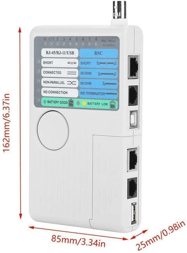 تستر کابل از راه دور 4 در 1 USB/BNC/Rj11/Rj45 LAN کابل UTP STP