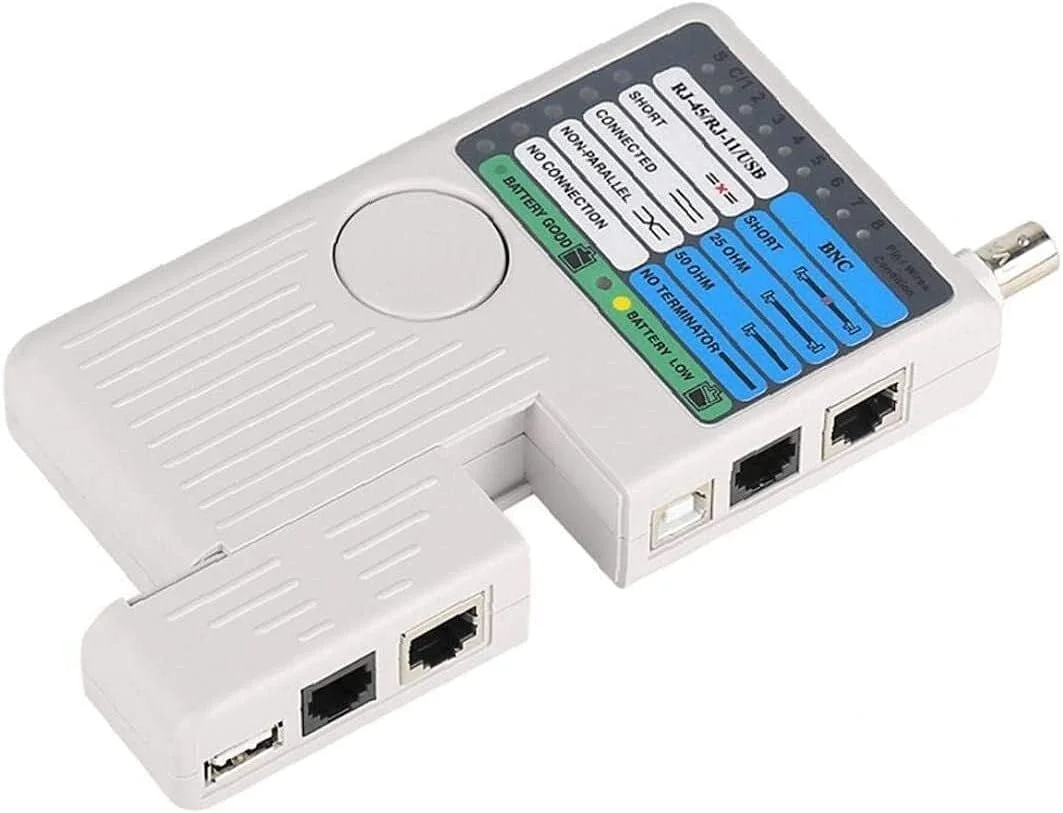 تستر کابل تلفن از راه دور 4 در 1 دستگاه اندازه گیری خط چند منظوره برای RJ11 RJ45 USB BNC LAN تستر کابل تلفن از راه دور 4 در 1 دستگاه اندازه گیری خط چند منظوره برای RJ11 RJ45 USB BNC LAN