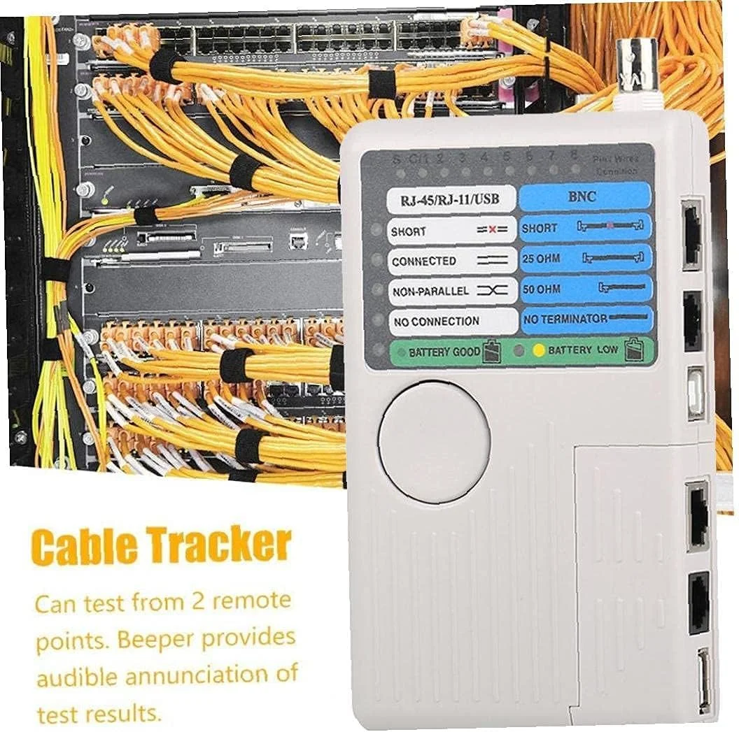تستر کابل تلفن از راه دور 4 در 1، دستگاه اندازه گیری خط چند منظوره برای Rj11 Rj45 Usb Bnc Lan تستر کابل تلفن از راه دور 4 در 1، دستگاه اندازه گیری خط چند منظوره برای Rj11 Rj45 Usb Bnc Lan
