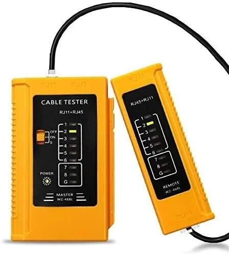 ابزار تست کابل PEPDRO RJ45 RJ11 RJ12 UTP USB LAN (جنس: ABS، زرد)