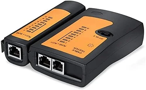 تستر کابل شبکه LAN مدل RJ45 RJ11 RJ12 UTP ابزار تعمیر شبکه (مشکی+نارنجی)